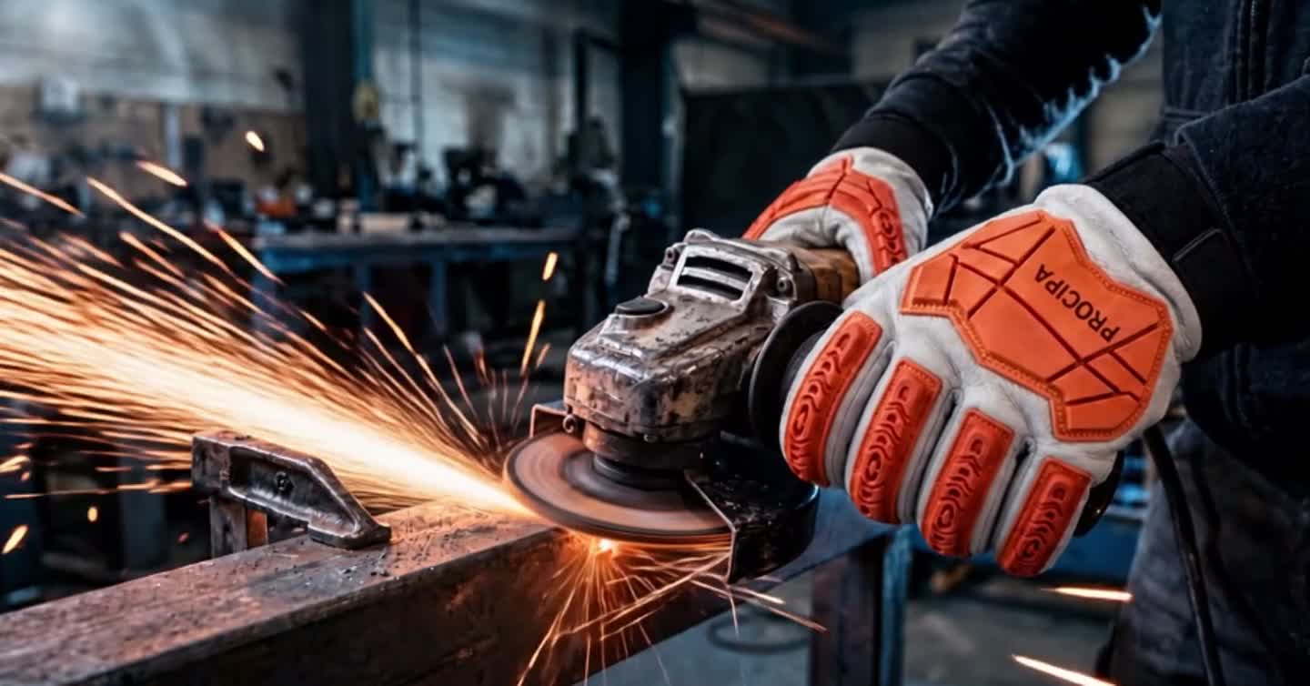 Luvas PROCIPA em uso no trabalho com metal